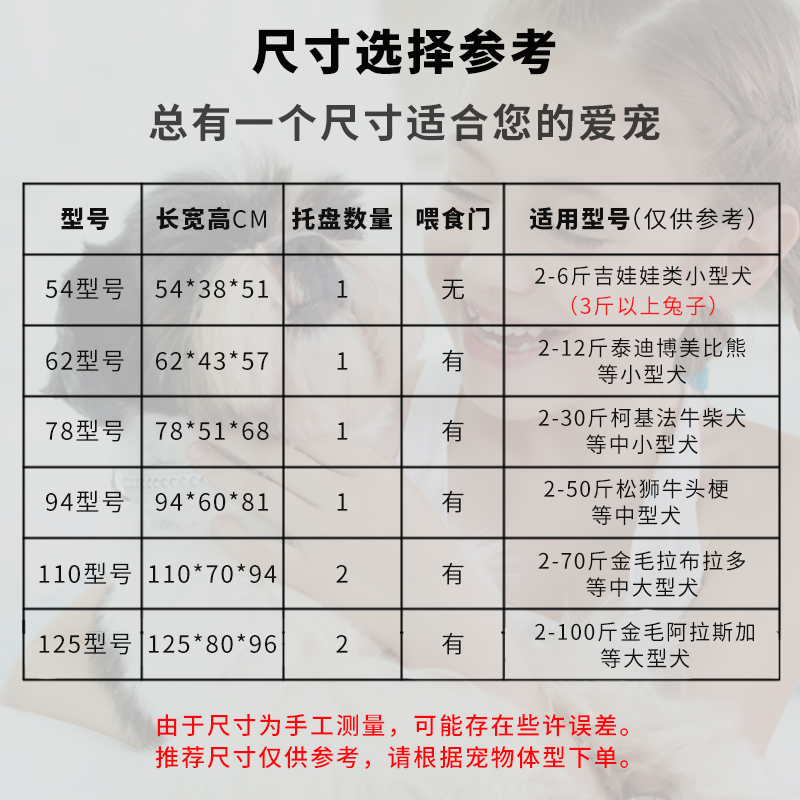 全方管狗笼子中大型犬室内带厕所分离金毛通用小型犬家用宠物狗笼