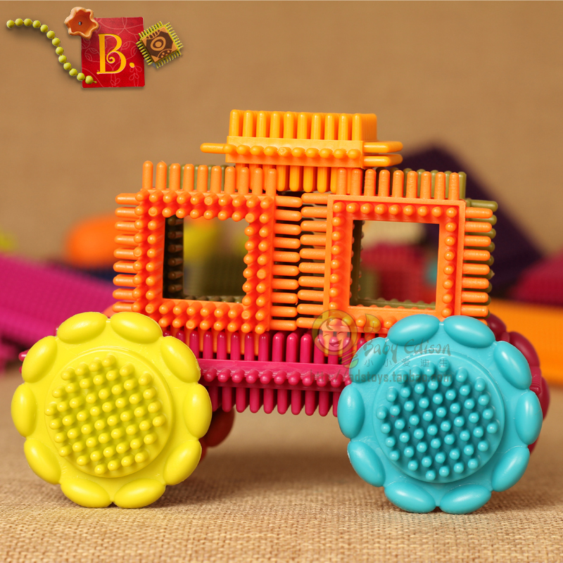 比乐B.Toys拼装积木婴幼儿童益智启蒙拼插组装鬃毛软积木玩具2岁+