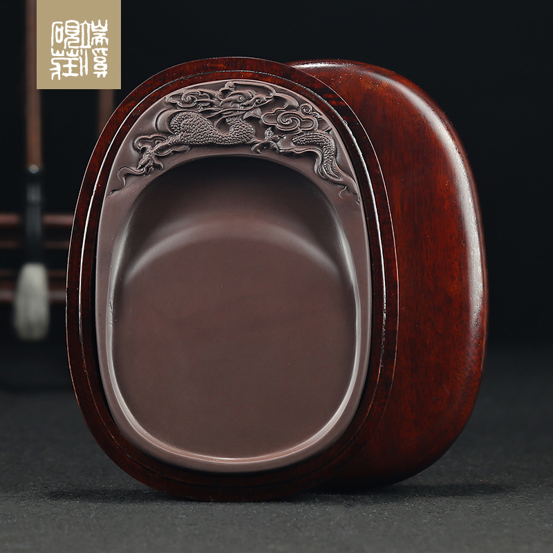 端溪四大名砚端砚 天然带盖初学者宋坑非歙砚文房四宝套装砚台