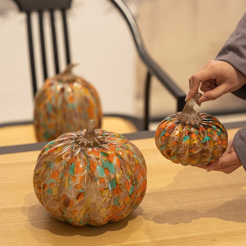 创意丰收琉璃南瓜桌面摆件高级感客厅玄关酒柜装饰品乔迁新居礼物