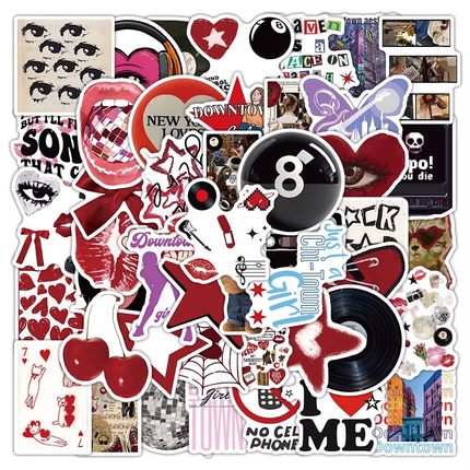 321张Y2K潮流复古风格贴纸高颜值辣妹diy装饰笔记本电脑防水贴画