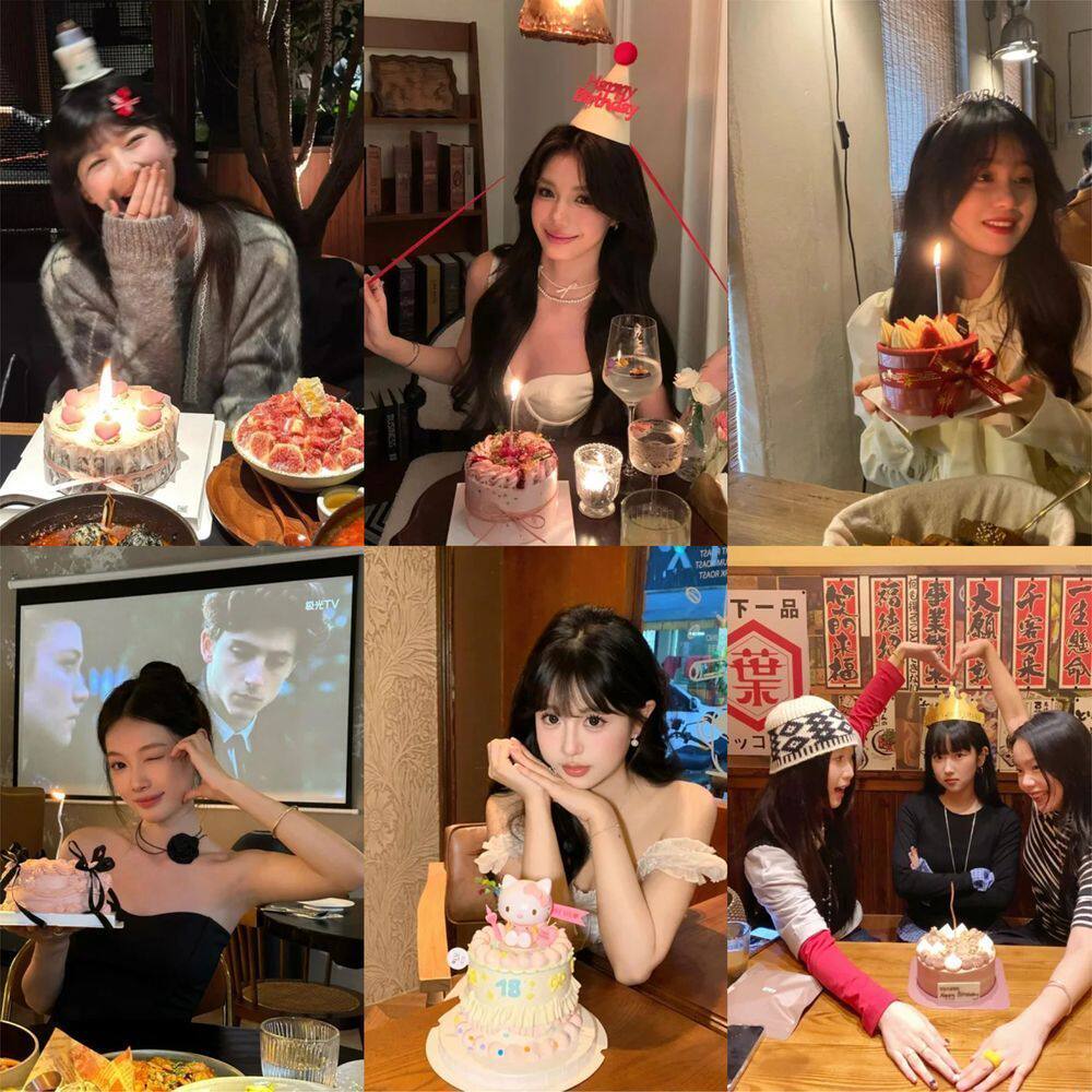 252张美女生日拍照姿势贴纸简约创意笔记本手机手账装饰贴画防水