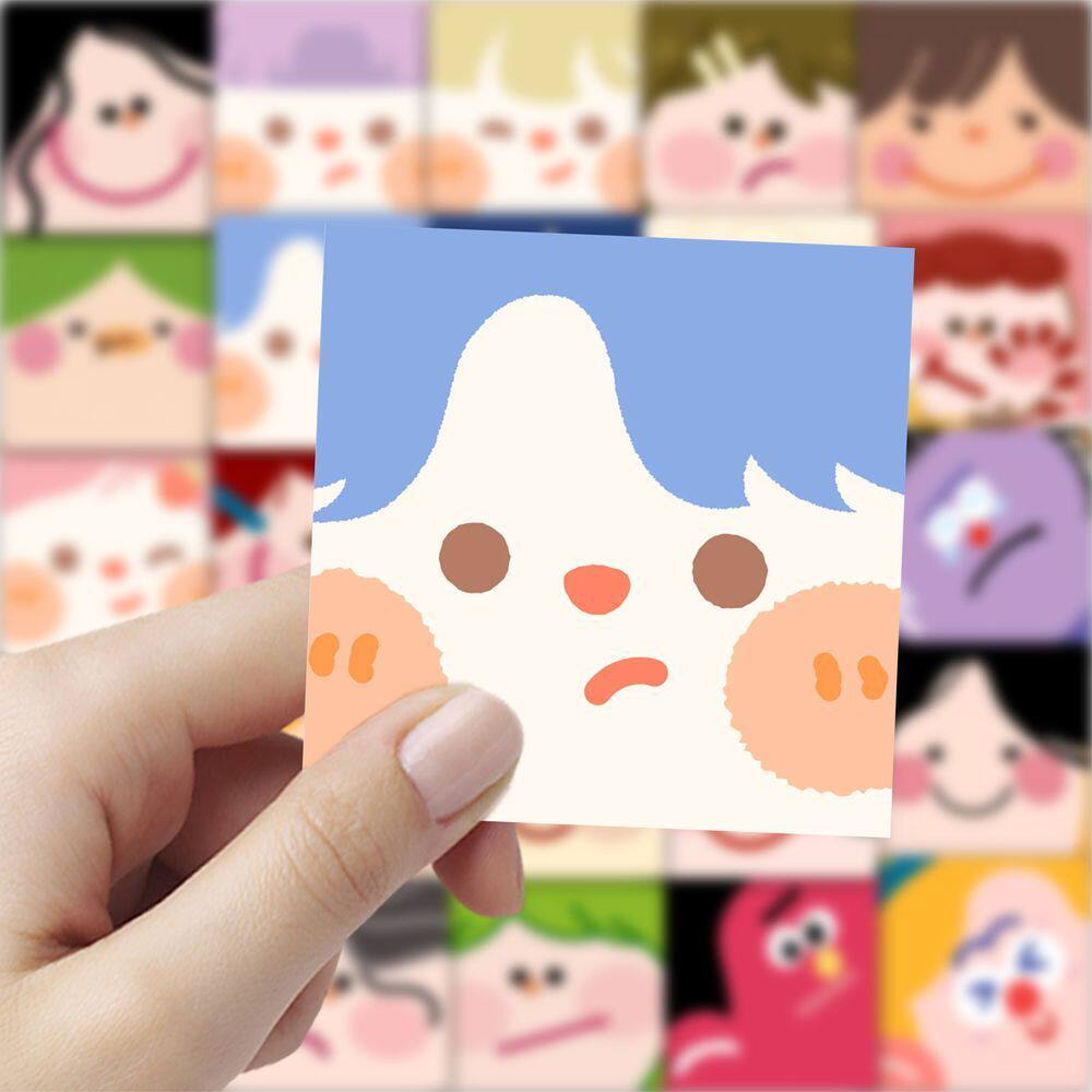 126可爱多巴胺方块贴纸手账头像ins手机涂鸦装饰防水装饰创意贴画