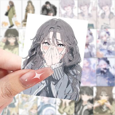 126新款猫猫拟人化卡通贴纸二次元可爱桌面装饰DIY笔记本手机贴画