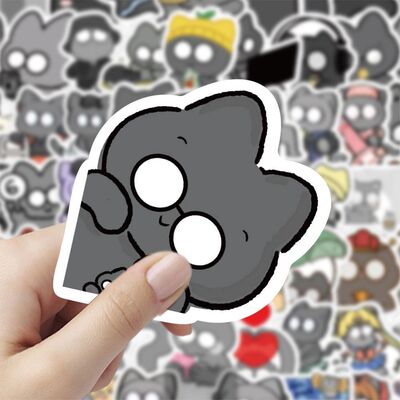120张可爱全圆佑水泥猫贴纸seventeen同人动物塑diy手账本装饰贴