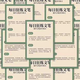 64张狂练文笔贴纸ins笔文仿写练习作文装饰手账笔记本diy防水贴画