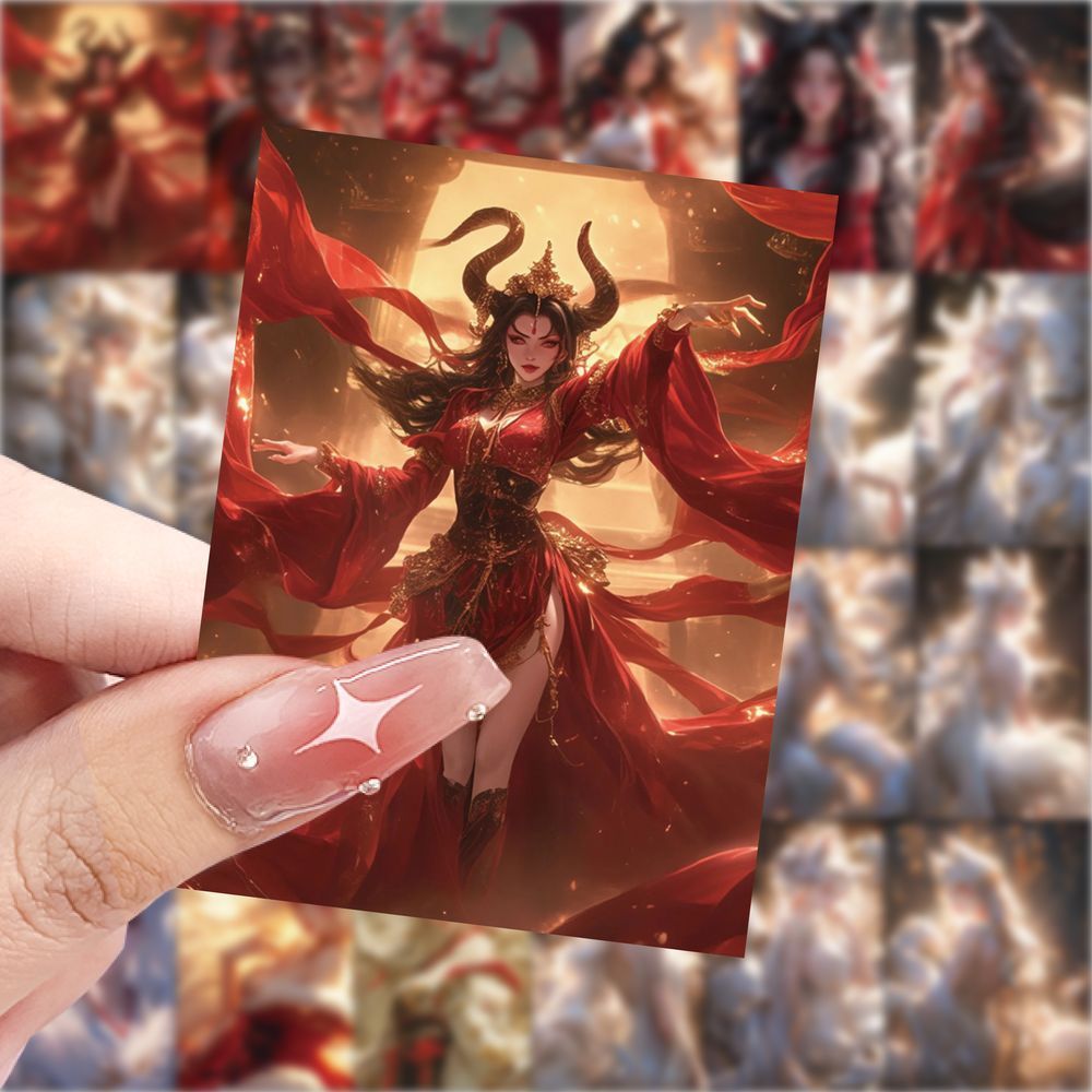 爆款苏妲己壁纸高颜值创意贴纸装饰笔记本行李箱手机防水diy贴画