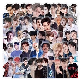 279张小绵羊张艺兴贴纸EXO成员高颜值周边diy装饰pet透明防水贴画