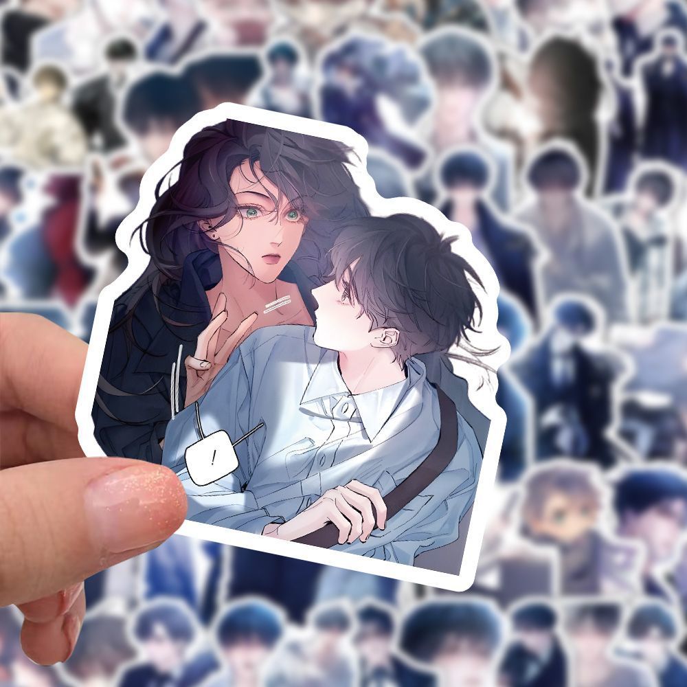 124张漫画小蘑菇贴纸高颜值安折陆沨人物周边手机手账diy装饰贴画