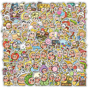 200张TwinkleTwinkle星星人贴纸跑跑马特卡通图案装饰防水不留胶