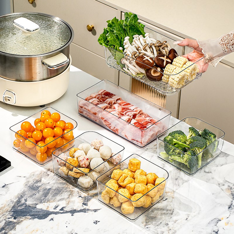 火锅配菜盘备菜盘家用厨房分格收纳多功能菜盘子沥水托盘神器