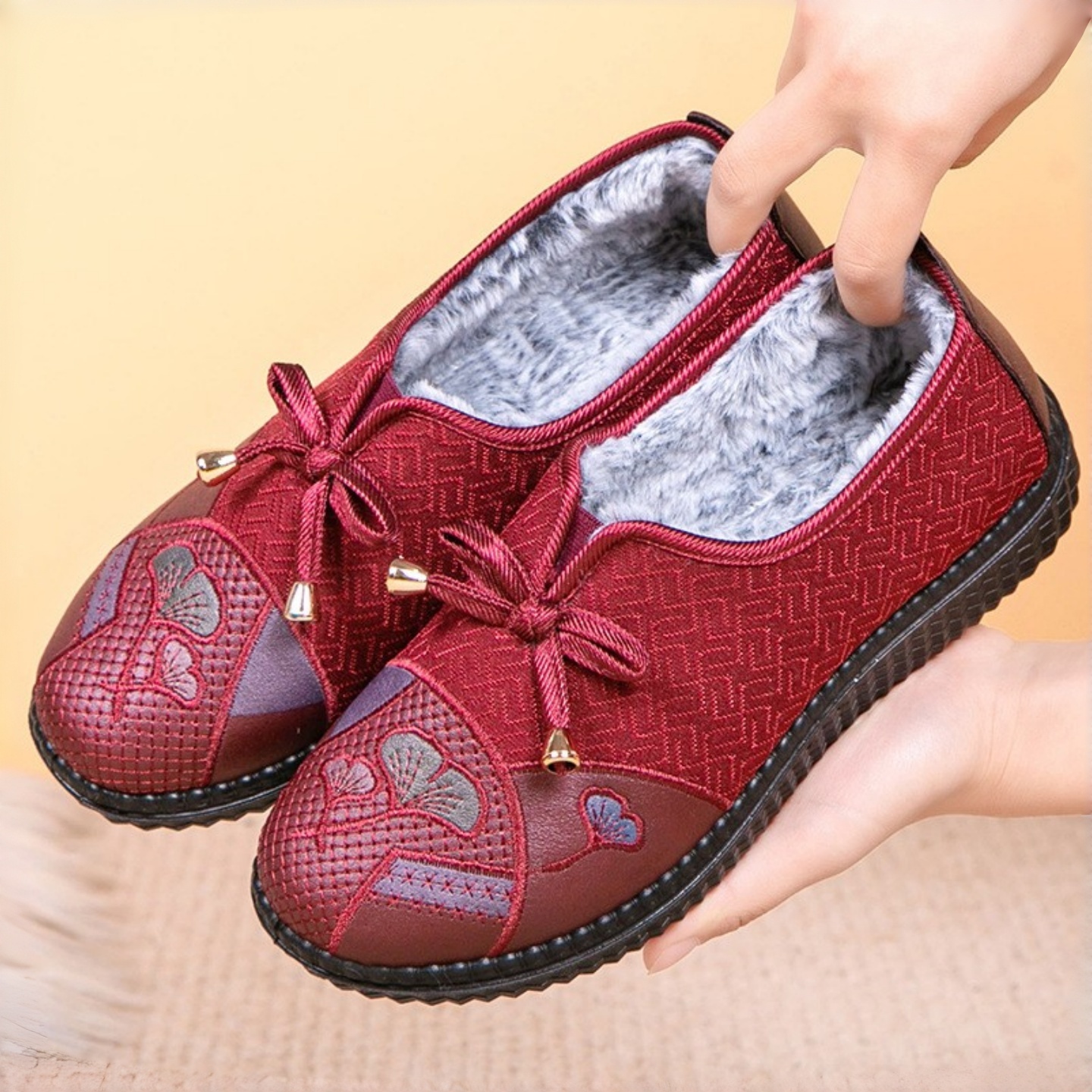 老北京布鞋女一脚蹬软底棉鞋