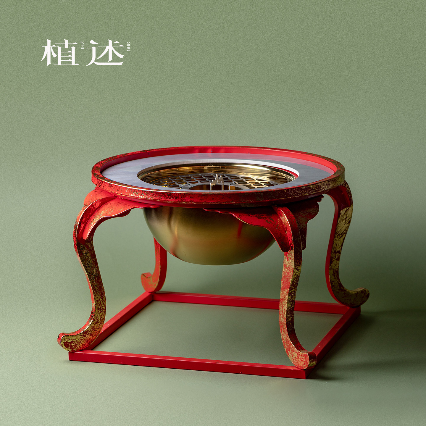 植述围炉煮茶榻榻米炭炉火盆日式大漆飘窗茶几火炉取暖炕地炉