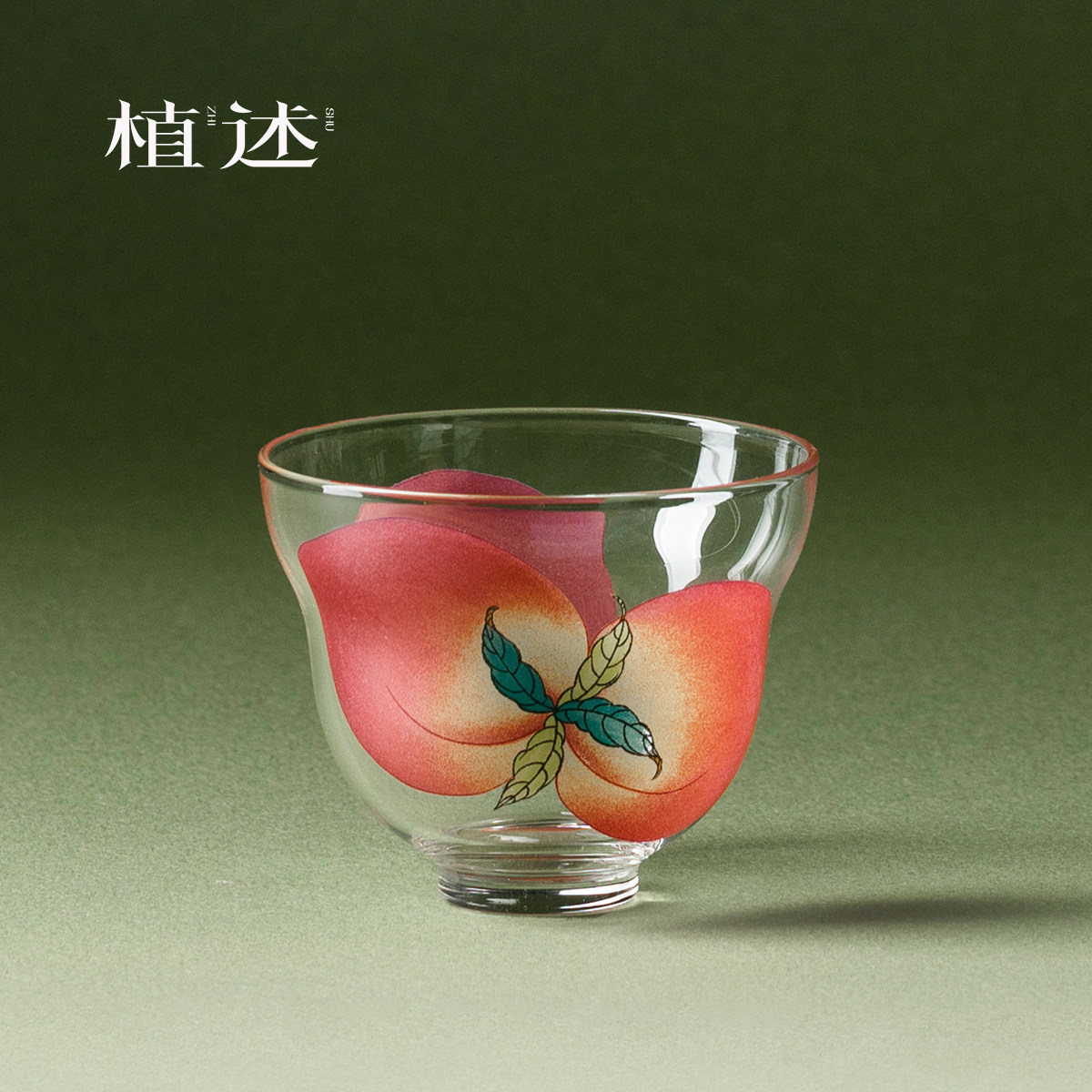 植述粉彩春桃四方主人杯精致手工透明高硼硅茶盏茶杯功夫茶具单杯,餐饮具,茶杯,淘宝优惠券,粉丝福利购,淘宝优惠卷