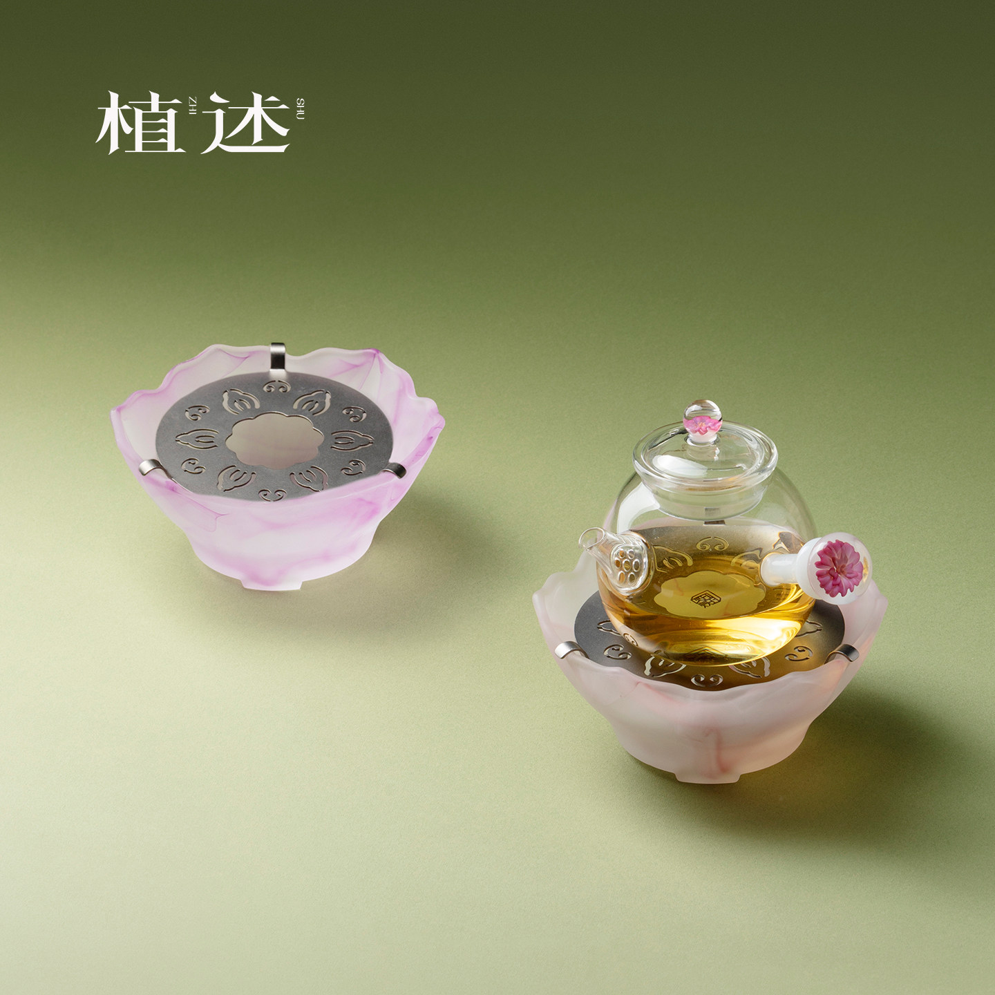 植述 粉彩琉璃温茶炉中式创意莲花蜡烛加热温茶器室内家用暖茶炉,餐饮具,煮茶炉,淘宝优惠券,粉丝福利购,淘宝优惠卷