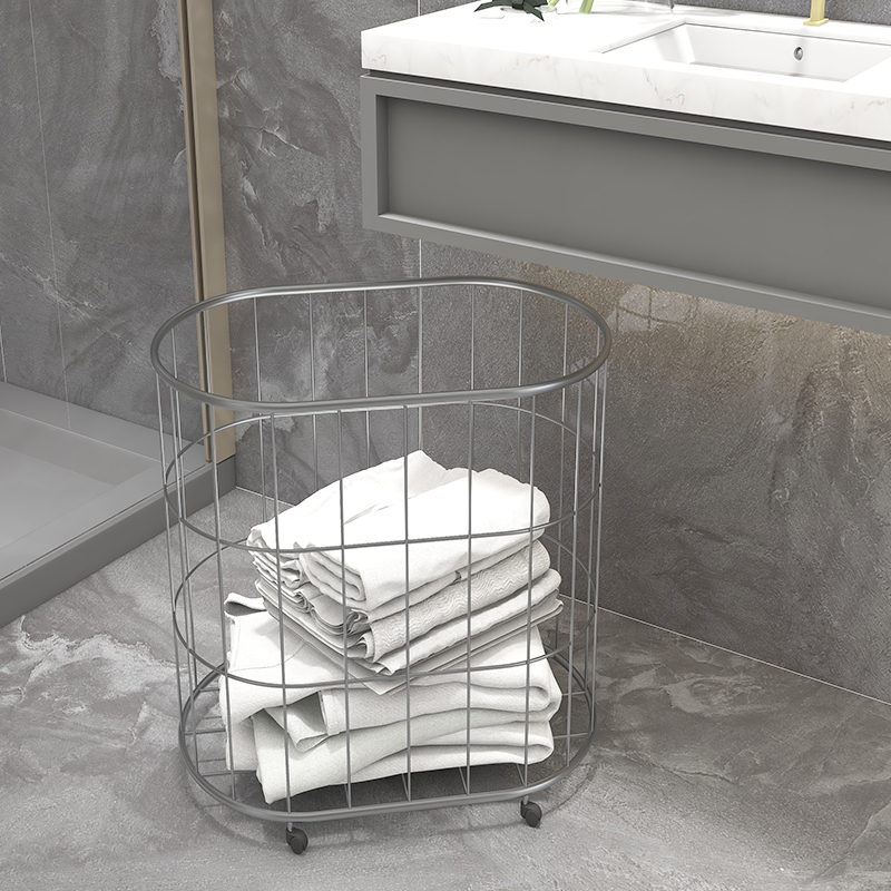 北欧轻奢脏衣服家居玩具收纳篮洗衣篮脏衣篮现代脏衣筐酒店带轮子