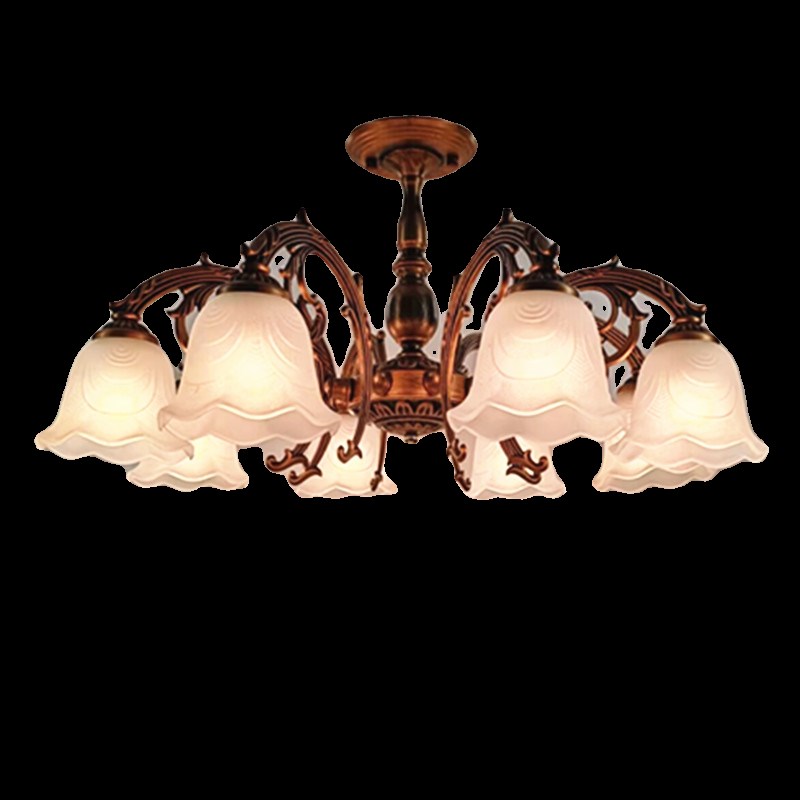 欧式铁艺红古铜色复古做旧客厅餐厅卧室过道楼梯间简约吊灯