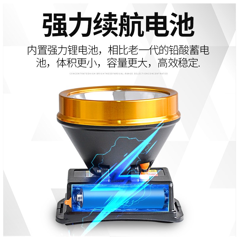 探照灯工程头灯防水工作灯强光超亮头带式射灯led户外照明灯