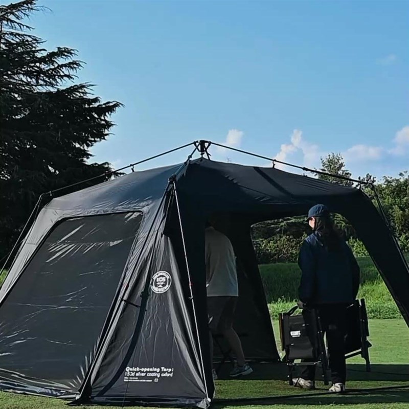 山趣户外05自动穹顶天幕帐篷防水防晒超大露营拉链遮阳帘防虫围网