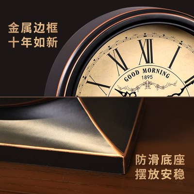 欧式复古座钟客厅2024新款时钟摆台式钟表轻奢桌面高级感美式坐钟