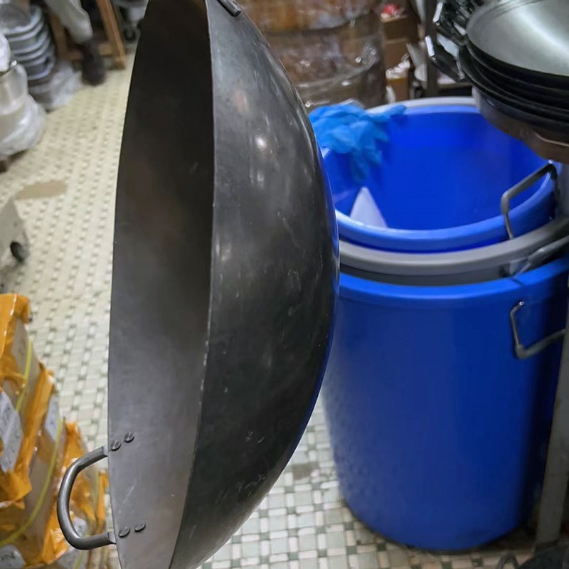陈枝香港记双耳大铁锅炒锅无涂层厨师酒店饭店炒菜锅中式传统锅头