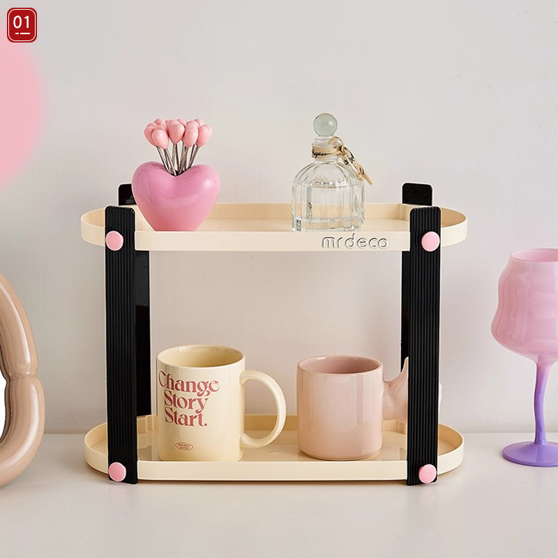 日本杯架高颜值茶杯马克杯收纳架多层杯子置物架化妆品整理架简约