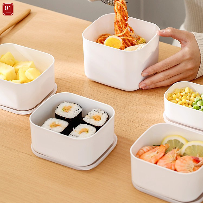 日本保鲜盒家用可微波炉厨房冰箱长方形储物收纳盒便当密封饭盒