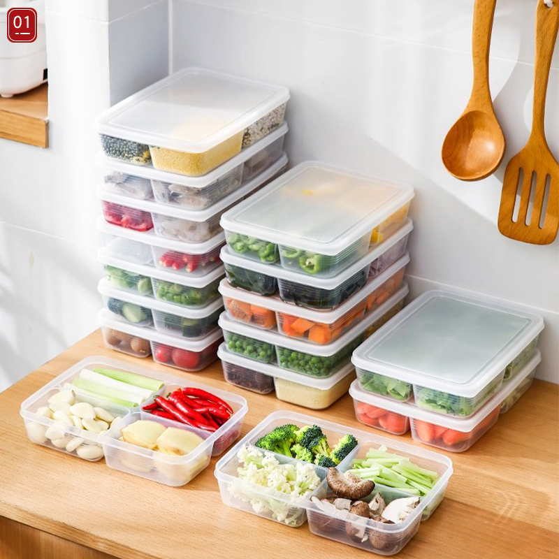 日本冰箱收纳盒食品级冻肉分格保鲜盒厨房神器透明整理密封盒子
