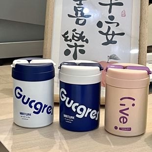 简约ins风迷你吨吨杯高颜值双饮便携咖啡杯男女车载不锈钢保温杯