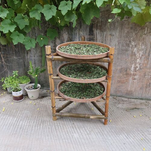 竹架子天然置物架竹编火锅架竹制品多层楠竹簸箕竹三脚架菜架子