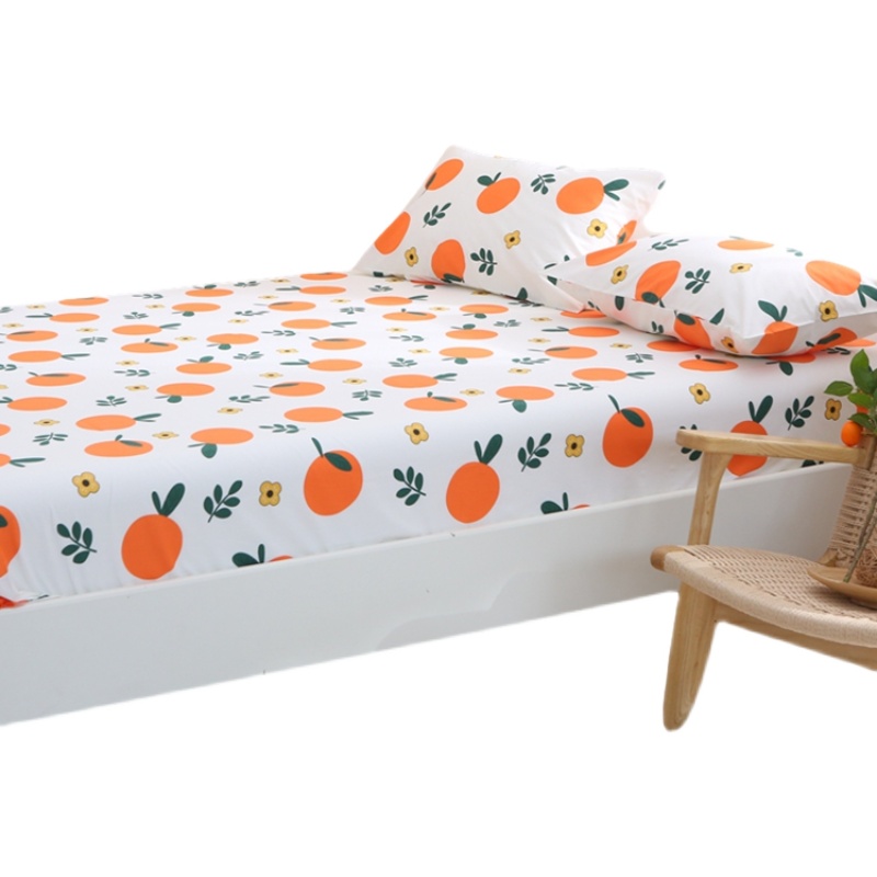 可爱橙子 纯棉床单单件单人1.2m双人1.51.82.0米床秋冬全棉布被单