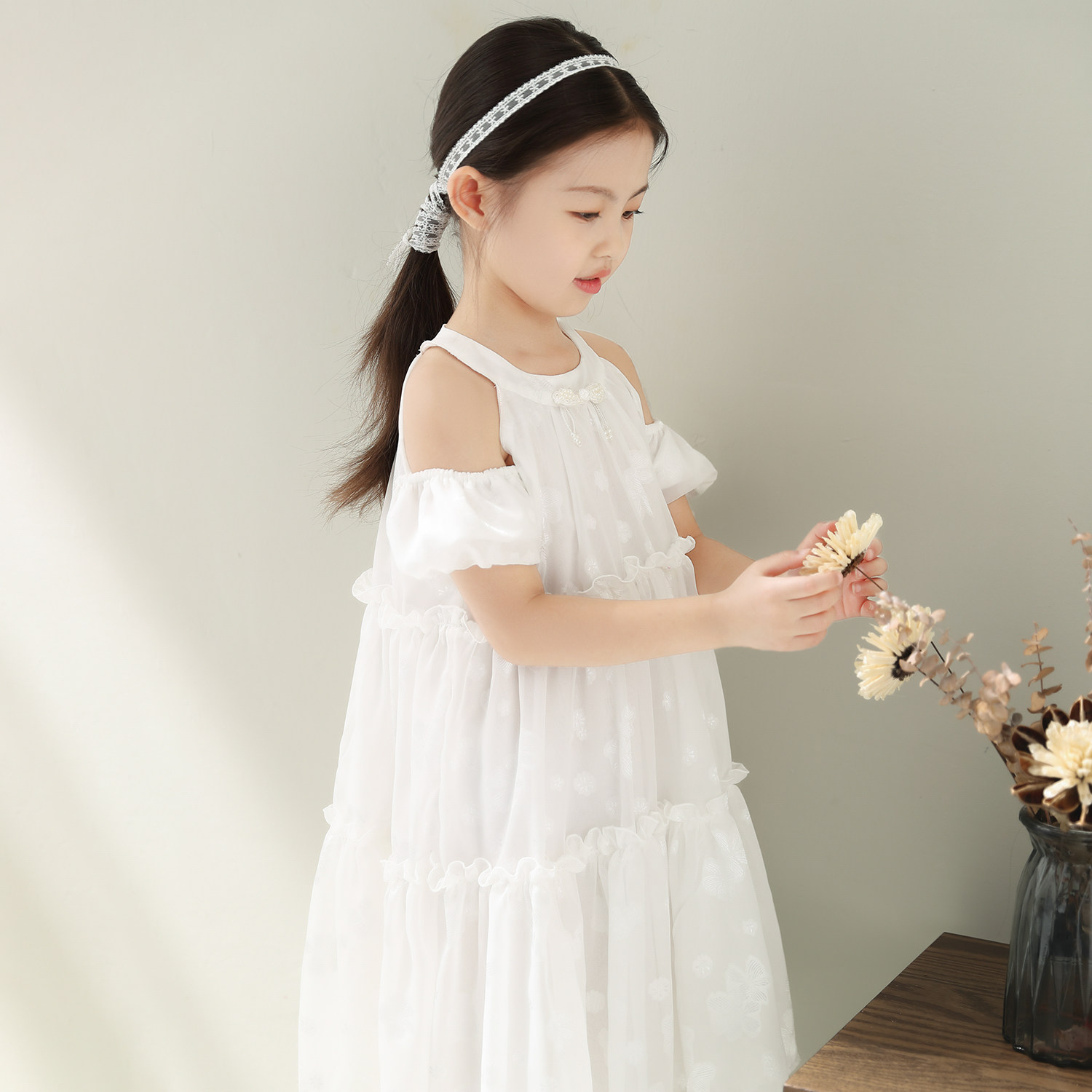 女童公主雪纺连衣裙2024夏季儿童中大童小清新漏肩挂脖白色公主裙,童装/婴儿装/亲子装,连衣裙,淘宝优惠券,粉丝福利购,淘宝优惠卷