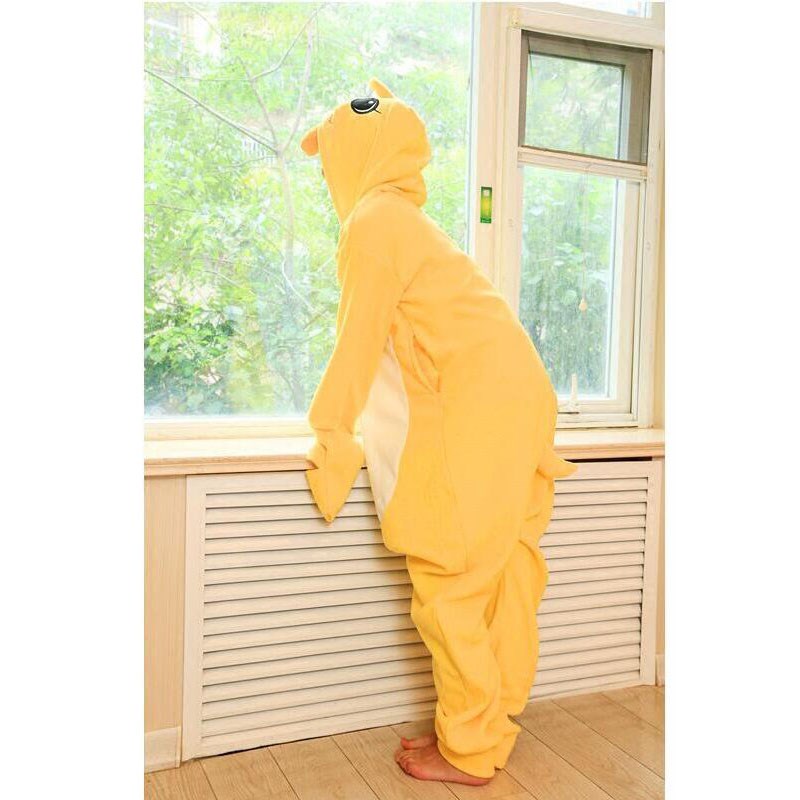 出口小黄鸡连体睡衣卡通动漫男女小黄鸭演出服鸡情侣鸭可爱小鸡秋