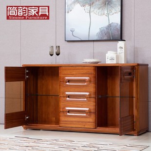 简韵 黄檀木餐边柜 全实木储物柜黄梨木碗柜 厨房柜子餐厅茶水柜