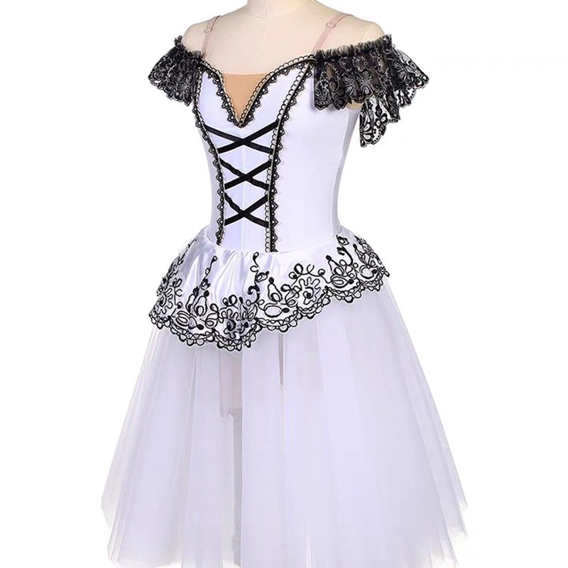 芭蕾舞裙演出白色成人比赛专业舞蹈纱裙篷篷裙仙女长裙芭蕾演出服