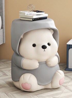 卡通熊入户玄关换鞋凳落地摆件客厅家居沙发旁床头柜乔迁新居礼物