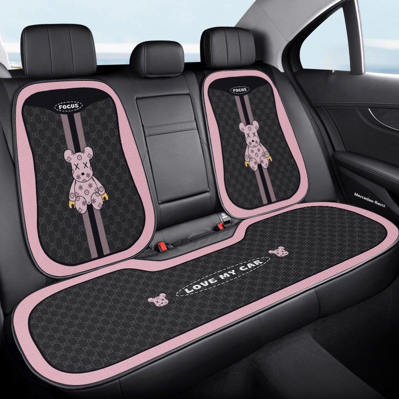 汽车坐垫新款四季通用米妮可爱少女车内座椅坐垫套装垫子半包坐垫