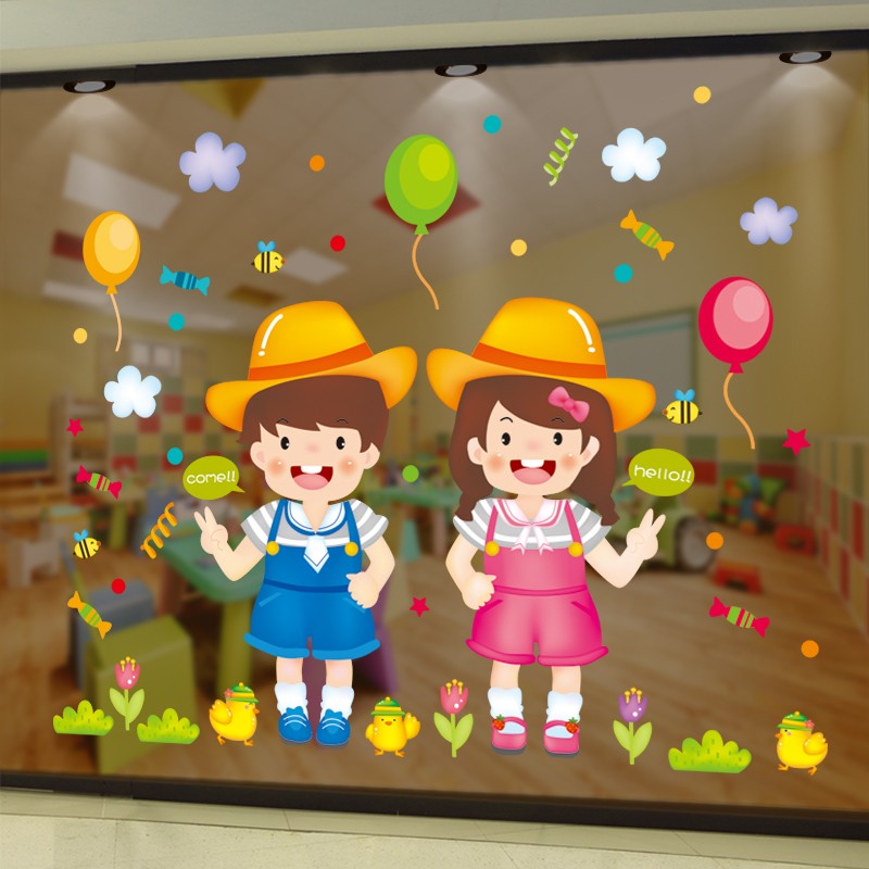 3D立体装饰玻璃门贴纸卡通厕所卫生间防水瓷砖墙贴画装修饰品窗花图片