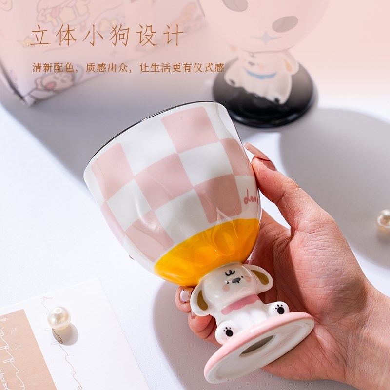 立体小狗晶石香薰杯家居无火香薰生日结婚扩香晶石伴手礼