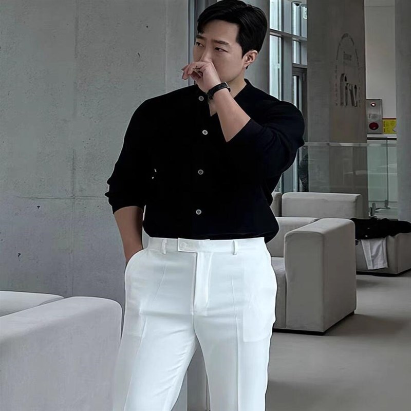 欧美硬汉薄款紧身针织衫肌肉男纽扣开衫外套休闲百搭圆领毛织线衣