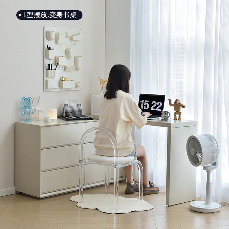 现代简约实木卧室床尾柜化妆桌斗柜一体梳妆台收纳储物多功能书桌