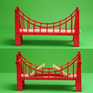 儿火木质具车积木轨道n桥玩童木制高架桥模型配件轨道车升降桥bri