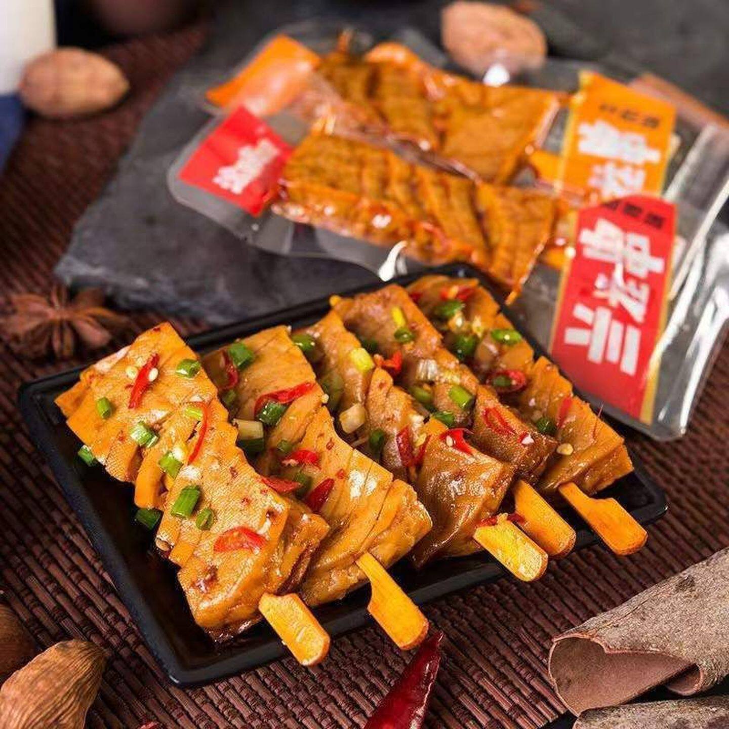 豆腐串湖南特产武冈香辣味兰花串豆干休闲零食散装手工食品零食