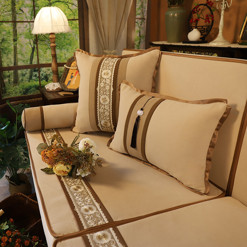 实木新中式沙发笠法式沙发垫套罩巾四季通用全包万能套垫防滑定制