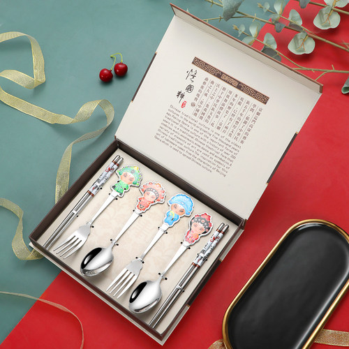 京剧脸谱餐具北京特产中国风特色礼物送老外国人出国小礼品纪念品