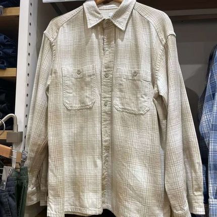 日单男装女装24秋季竹节棉格子衬衫长袖衬衣薄外套468919/476900