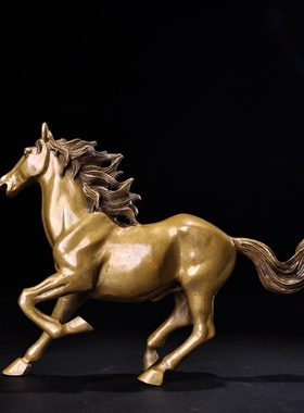 仿古纯铜奔马生肖马家居办公室玄关吧台装饰礼品摆件