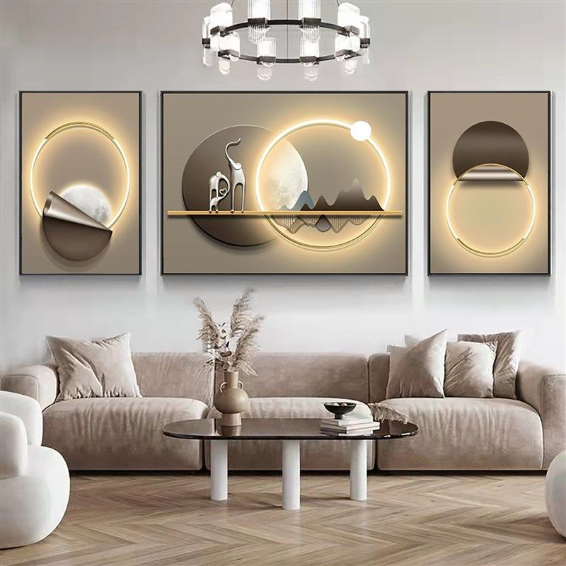 新中式客厅装饰画轻奢高级感迎客松挂画沙发背景墙壁画组合三联画,家居饰品,现代装饰画,淘宝优惠券,粉丝福利购,淘宝优惠卷