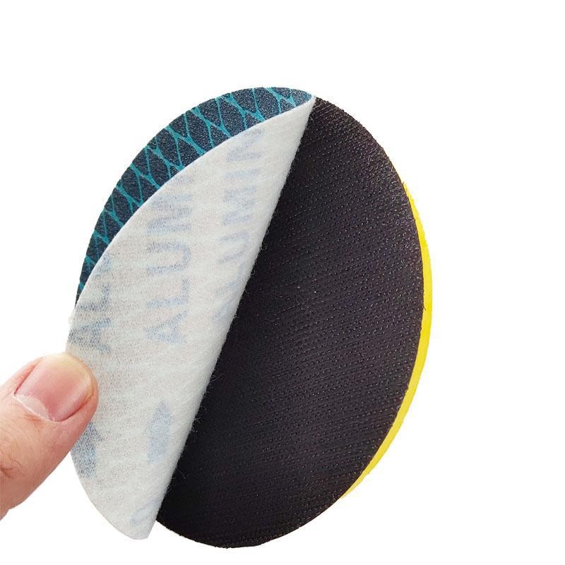 5寸125MM菱形防堵塞砂纸片 木工金属打磨蓝色自粘式植绒布砂纸片