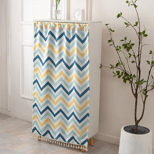 窗口遮挡帘遮挡杂物伸缩杆整体橱柜布帘衣柜柜子无门厨房置物架遮